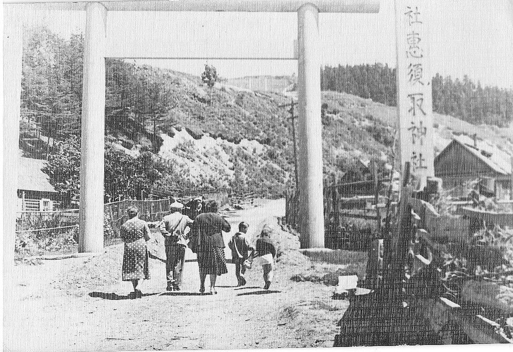 Тории Эсутору дзиндзя, вдали еще видны первые тории храма.