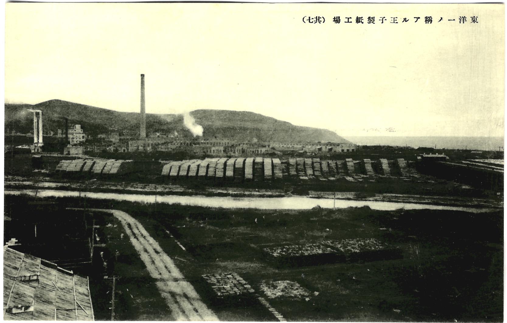 Вид на целлюлозно-бумажную фабрику Одзи в г. Сиритору