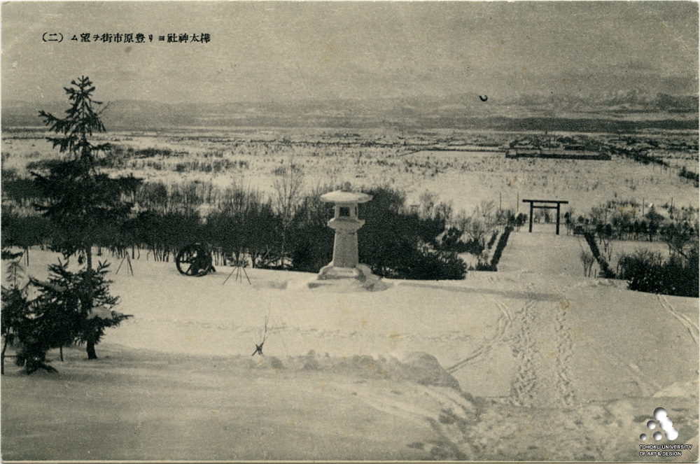 Вид на зимний город Тойохара от храма Карафуто дзинзя. 1 из 2.