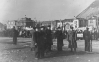 Праздничная демонстрация на Комсомольской площади 7 ноября 1950 г.