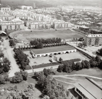 Уникальное фото стадиона «ДОСА», сделанное с борта вертолета в 1968 году.